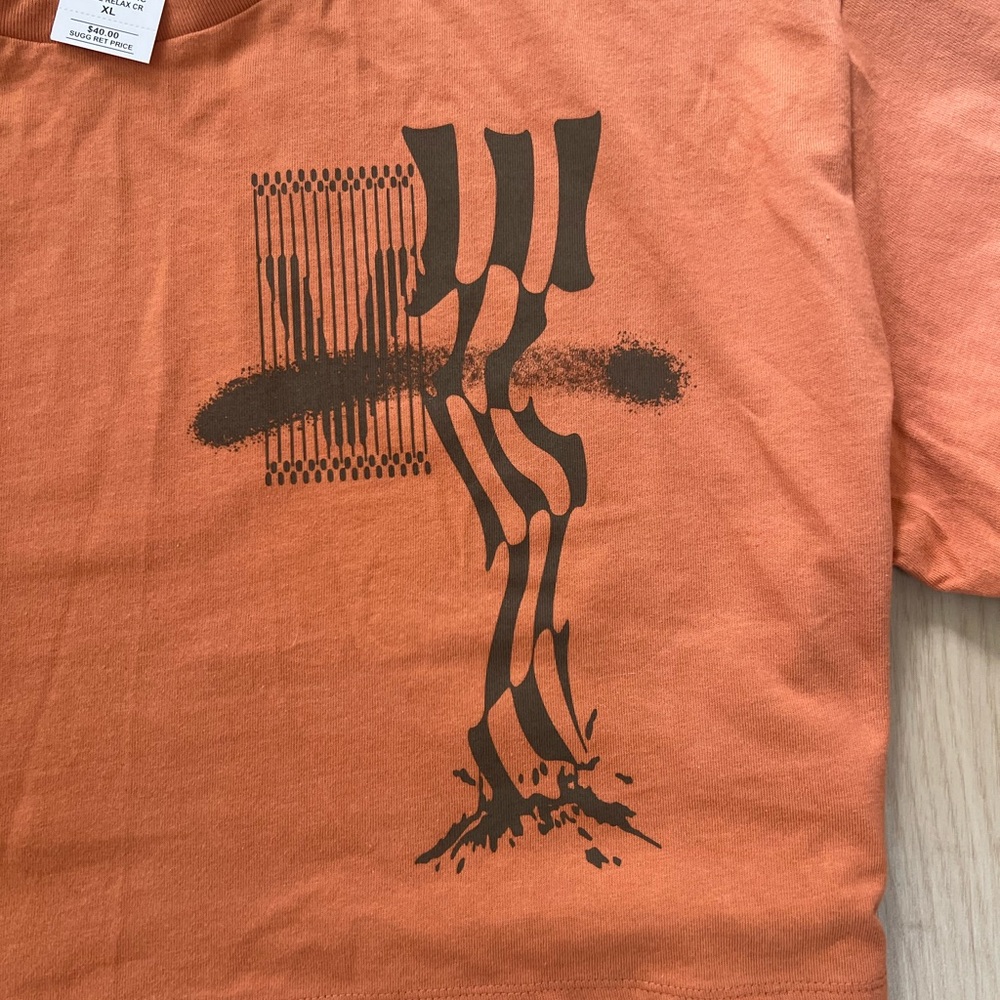 NWT Dark Orange Vans Oversized Crop Top - Picture 2 of 4
